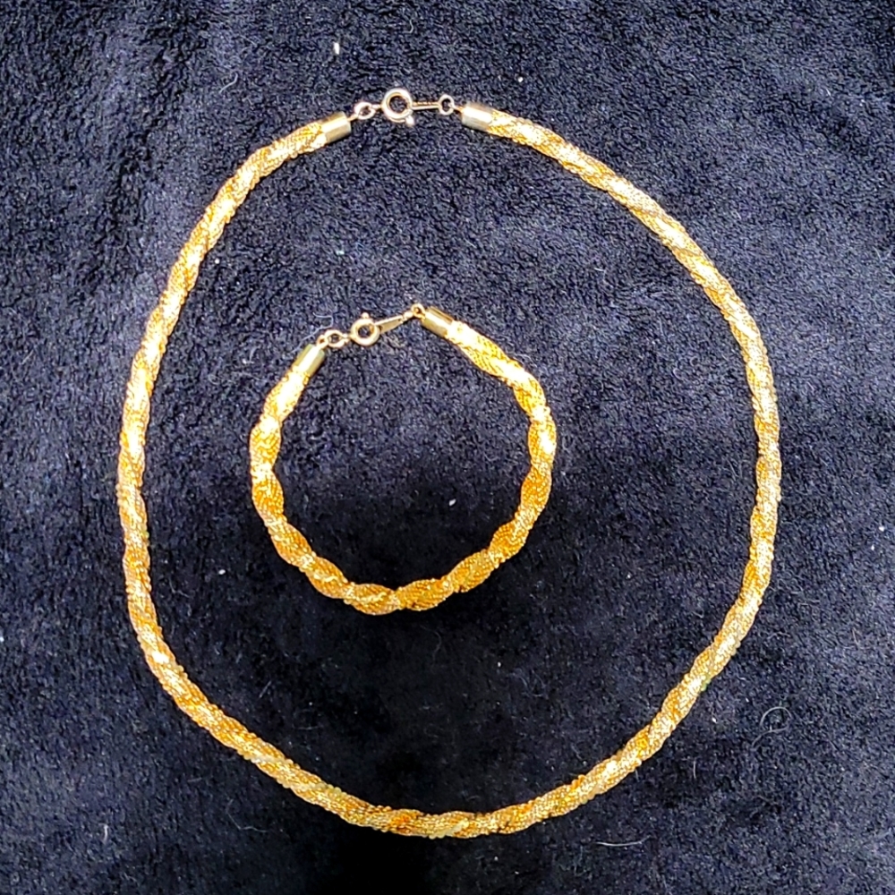 💎Vintage Gold Rope Chain and Bracelet